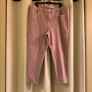 Lane Bryant Pink skinny jeans size 22. Mid-rise fit.